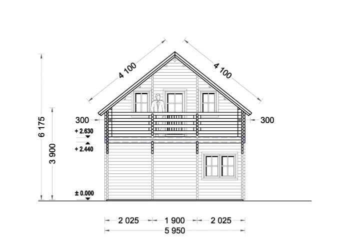 Blockbohlenhaus LISA (66mm) 108m²