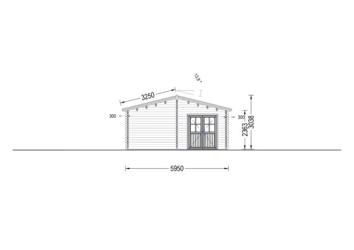 Blockbohlenhaus BOZEN (66mm), 15x6m, 90m²