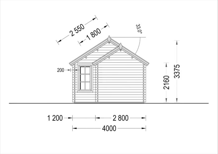 Blockbohlenhaus ERWIN (66 mm) 28 m²