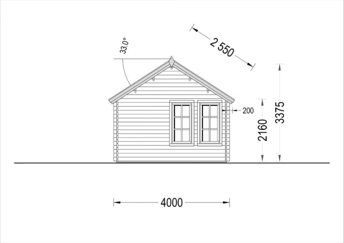 Blockbohlenhaus ERWIN (66 mm) 28 m²