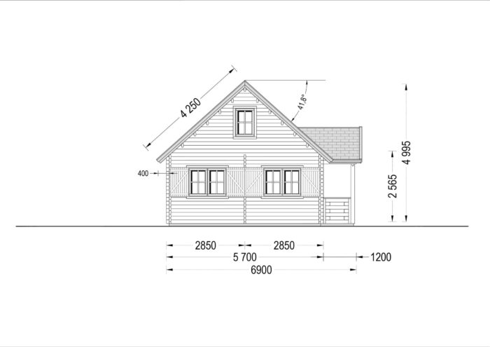 Blockbohlenhaus ERNI (66mm) 70m²