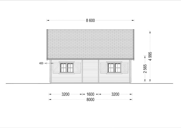 Blockbohlenhaus ERNI (66mm) 70m²