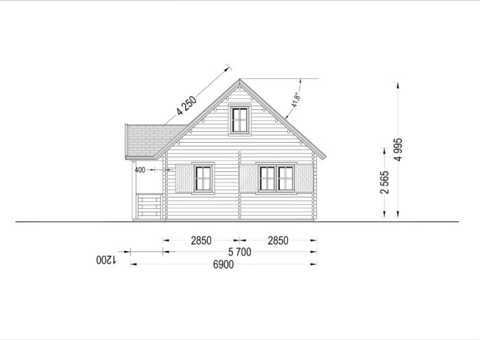 Blockbohlenhaus ERNI (66mm) 70m²