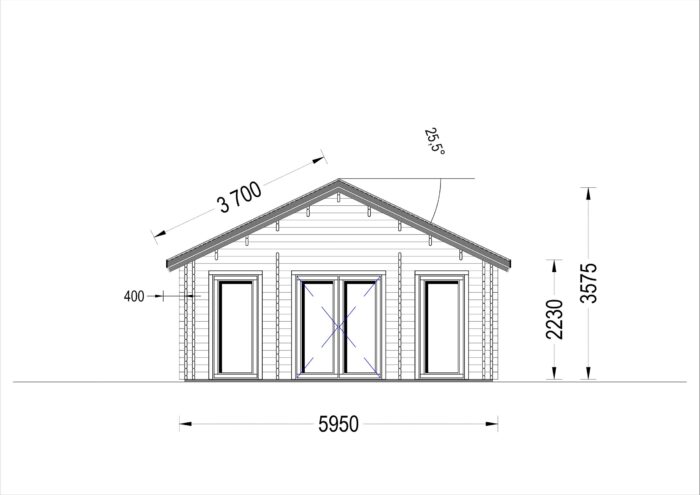 Blockbohlenhaus GRAZ (44mm) 54m²