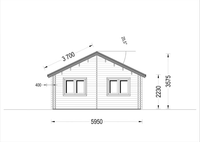 Blockbohlenhaus GRAZ (44mm) 54m²