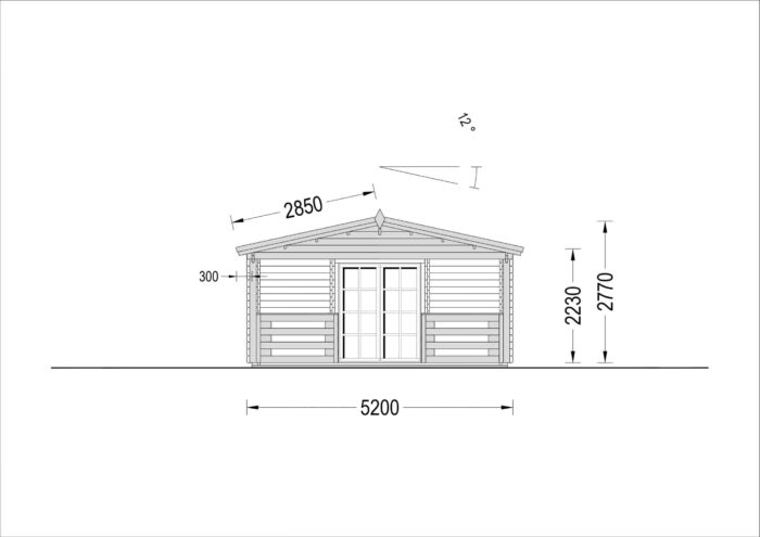 Blockbohlenhaus HANNES (44 + 44 mm) 42 m²