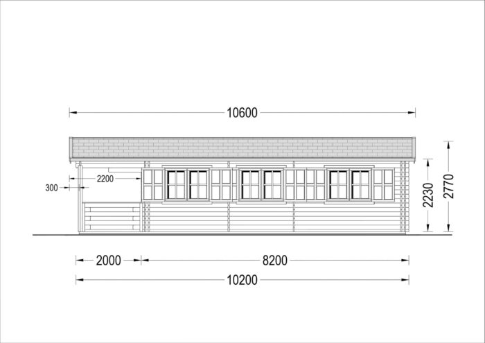 Blockbohlenhaus HANNES (44 + 44 mm) 42 m²