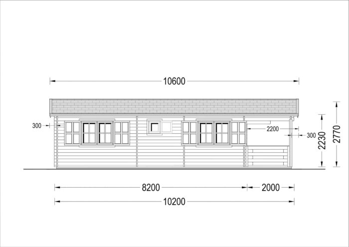 Blockbohlenhaus HANNES (66 mm) 42 m²