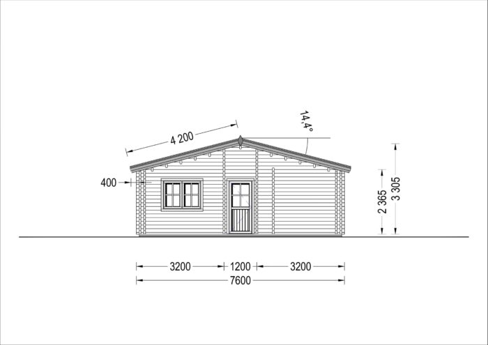 Blockbohlenhaus BERNAU (44 + 44 mm) 103 m²