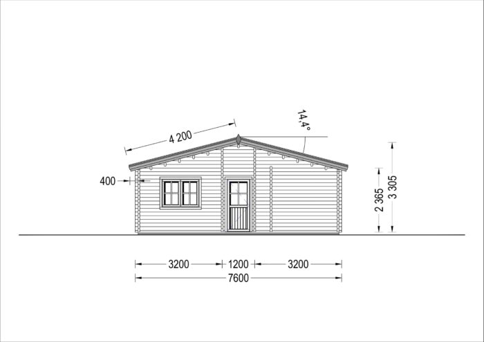 Blockbohlenhaus BERNAU (66 mm) 103 m²