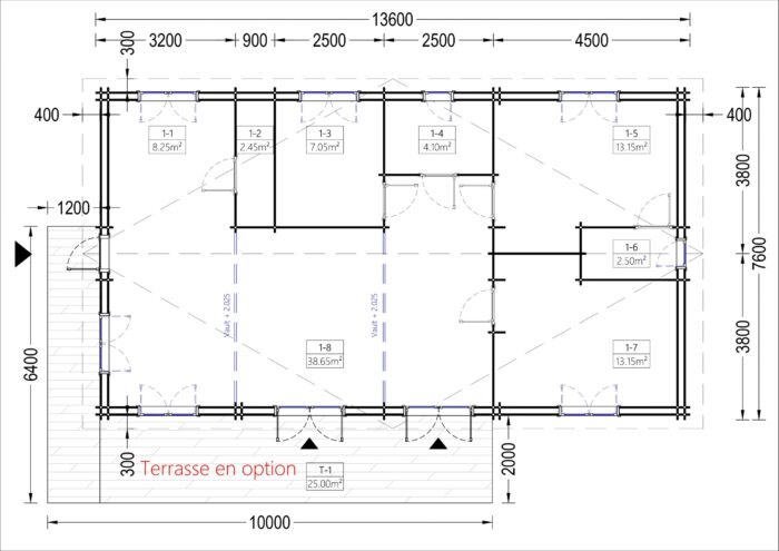 Blockbohlenhaus LIENZ (44 +44 mm) 103 m²