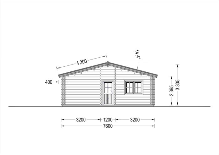 Blockbohlenhaus LIENZ (44 +44 mm) 103 m²