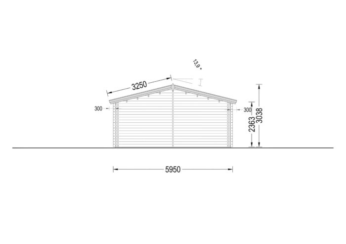 Blockbohlenhaus LUDWIG (44 + 44mm), 6x12m, 72m²