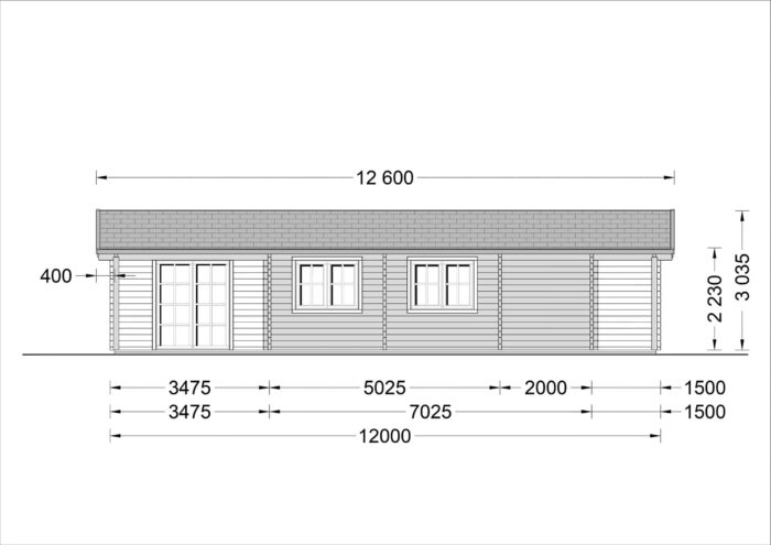 Blockbohlenhaus SCHLADMING (66 mm) 96 m² Sonderangebot