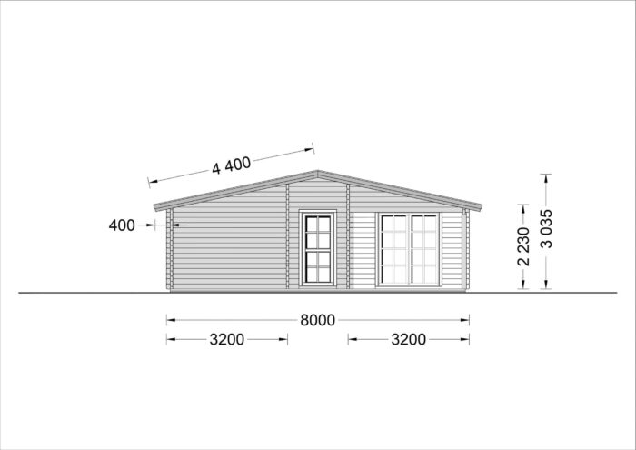 Blockbohlenhaus SCHLADMING (66 mm) 96 m² Sonderangebot