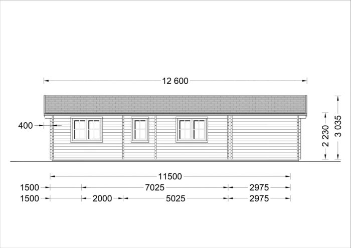 Blockbohlenhaus SCHLADMING (66 mm) 96 m² Sonderangebot