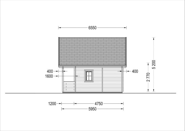 Blockbohlenhaus LANDSHUT (44mm), 50 m²