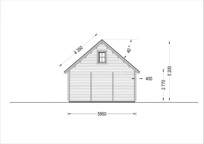 Blockbohlenhaus LANDSHUT (44mm), 50 m²