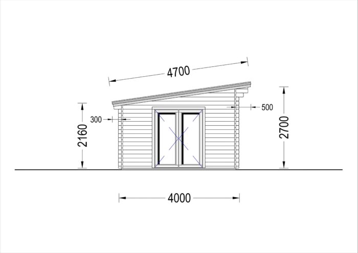 Blockbohlenhaus MARINA (44 mm) 30 m²