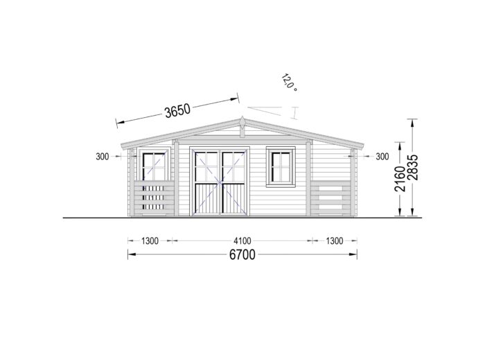 Blockbohlenhaus Wien (44 mm) 21 m²