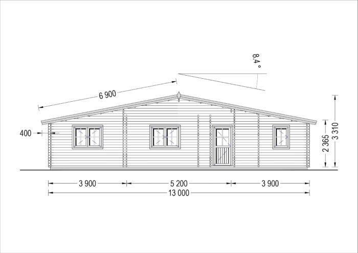 Blockbohlenhaus FLORENZ (66mm), 100m² + 20m² Terrasse