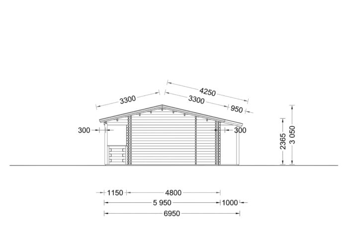 Blockbohlenhaus TRAUNSEE (44 + 44 mm) 50 m²