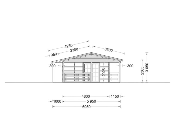 Blockbohlenhaus TRAUNSEE(44mm) 50m²