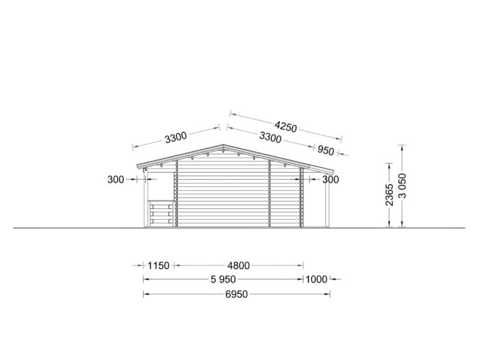 Blockbohlenhaus TRAUNSEE(44mm) 50m²