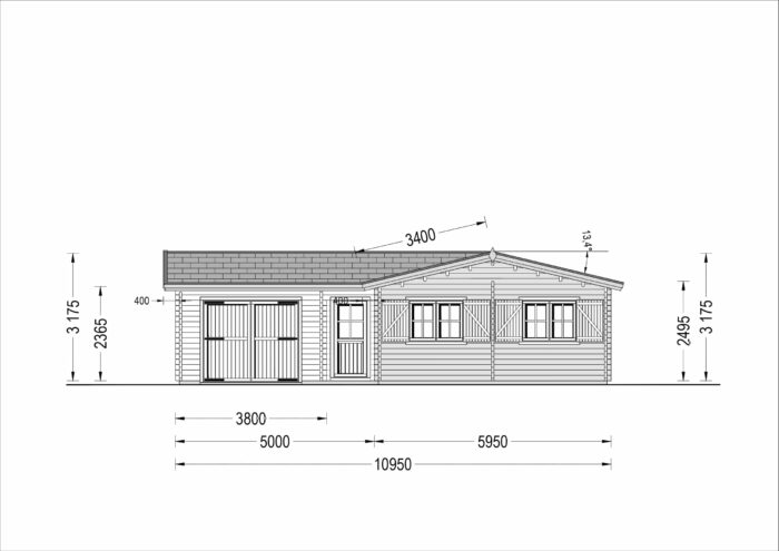 Blockbohlenhaus SEEFELD (66mm) 105m²