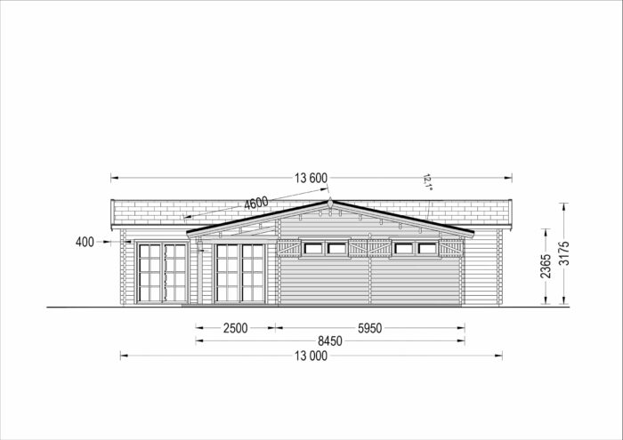 Blockbohlenhaus SEEFELD (66mm) 105m²