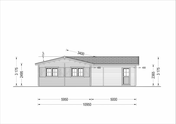 Blockbohlenhaus SEEFELD (66mm) 105m²