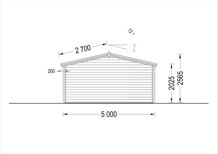 Gartenhaus DONAU (44 mm), 5x5 m, 25 m²