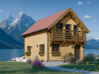 Holzhaus LISA (PREMIUM Isoliert, 66 mm + Holzverschalung), 80 m²