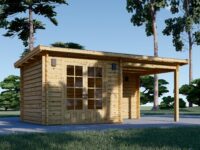 Gartenhaus LAURA mit Anbau (28 mm), 5.2x2.7 m, 7 m² + 7 m²