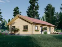 Blockbohlenhaus BERNAU 2 Isoliert, 66 mm + Holzverschalung), 94 m²