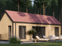 Wohnhaus ADRIAN (Isoliert, 66 mm + Holzverschalung), 41 m²