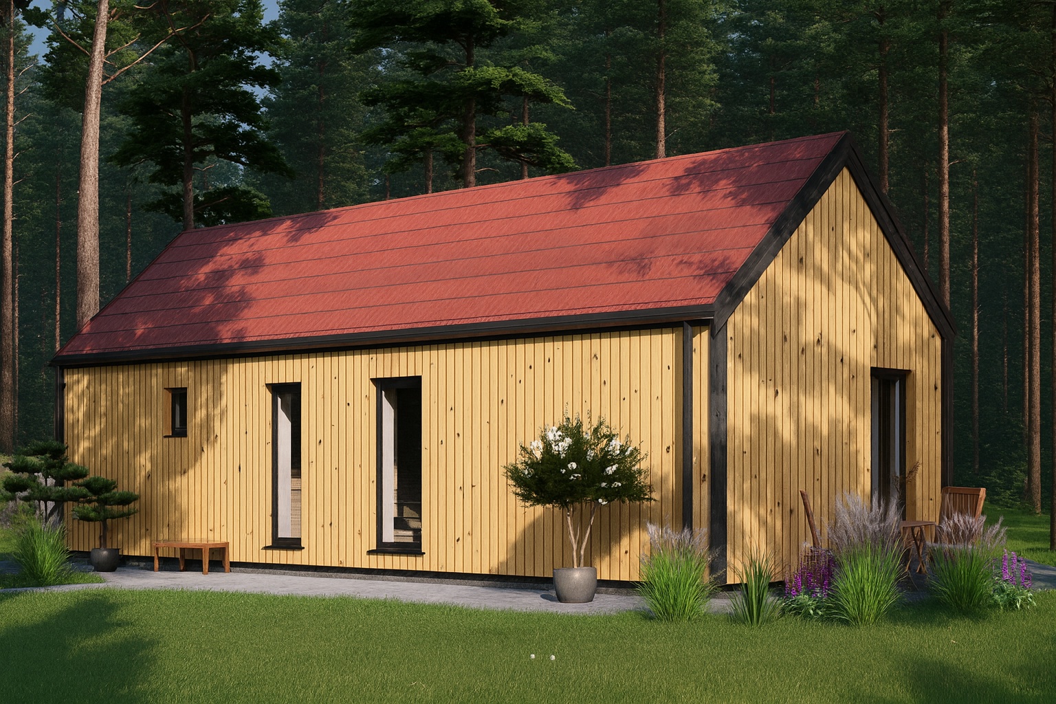 haus_im_wald Wohnhaus ADRIAN (Isoliert, 66 mm + Holzverschalung), 41 m² – Bild 2