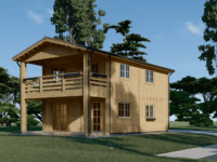 Blockbohlenhaus TURIN (66 mm) Isoliert, 100 m² + 20m² Terrasse