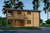Blockbohlenhaus TURIN (66 mm) Isoliert, 100 m² + 20m² Terrasse – Bild 3