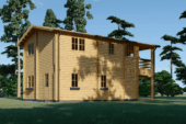 Blockbohlenhaus TURIN (66 mm) Isoliert, 100 m² + 20m² Terrasse – Bild 5