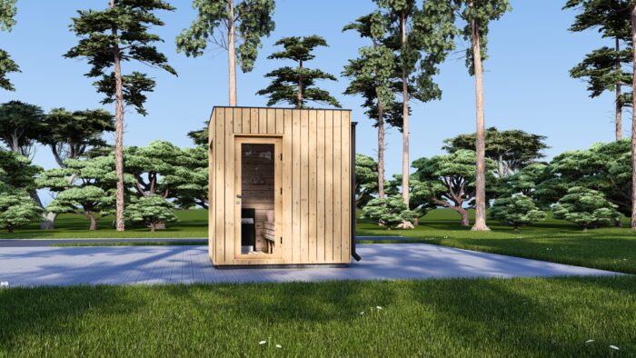 Gartensauna Erna (34 mm + Holzverschalung), 2,6 x 2,1 m, 3,8 m² – Bild 3