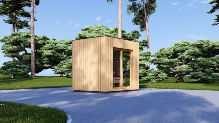 Gartensauna Erna (34 mm + Holzverschalung), 2,6 x 2,1 m, 3,8 m² – Bild 6