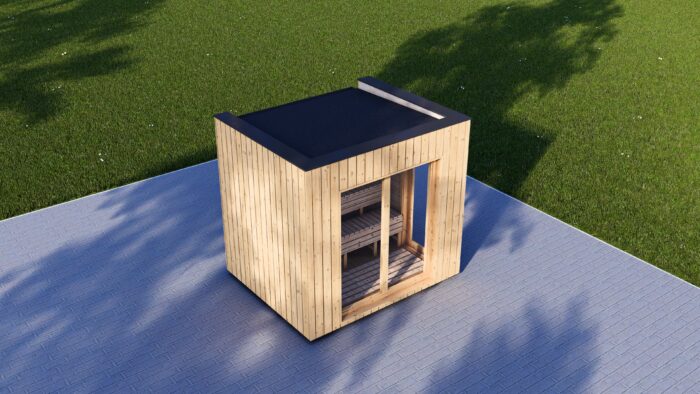 Gartensauna Erna (34 mm + Holzverschalung), 2,6 x 2,1 m, 3,8 m² – Bild 2