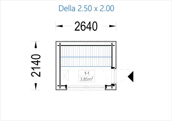 Gartensauna Erna (34 mm + Holzverschalung), 2,6 x 2,1 m, 3,8 m² – Bild 9