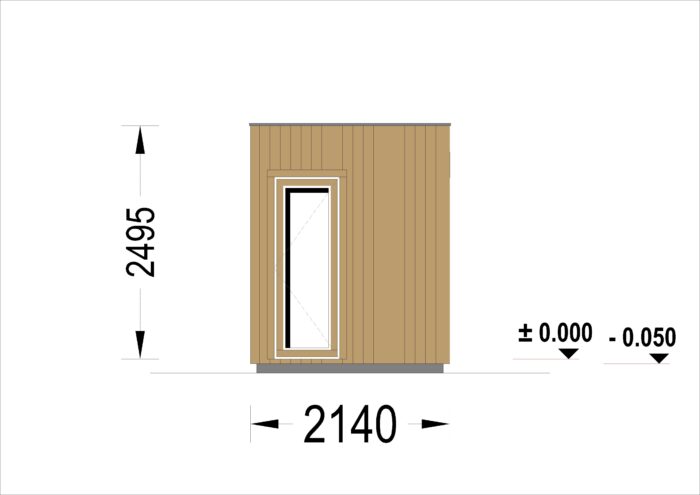 Gartensauna Erna (34 mm + Holzverschalung), 2,6 x 2,1 m, 3,8 m² – Bild 10