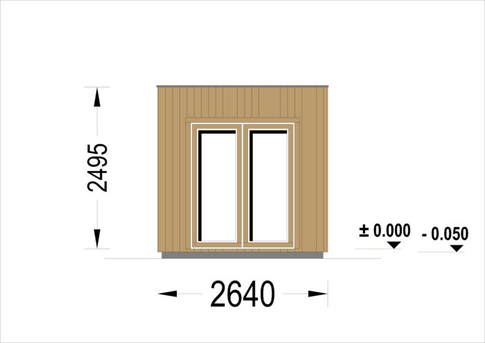 Gartensauna Erna (34 mm + Holzverschalung), 2,6 x 2,1 m, 3,8 m² – Bild 7