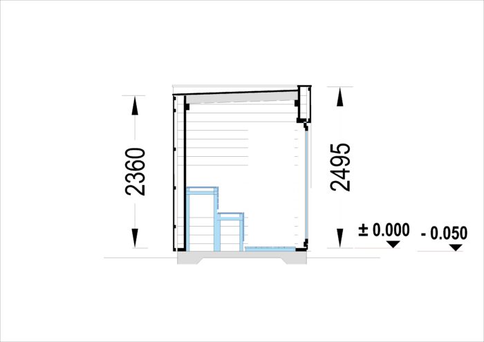 Gartensauna Erna (34 mm + Holzverschalung), 2,6 x 2,1 m, 3,8 m² – Bild 8