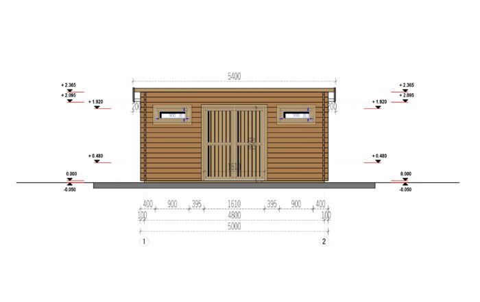 Gartenhaus aus Holz EBENSEE, 44mm 5x4 m, 20 m² Sonderanfertigung – Bild 7