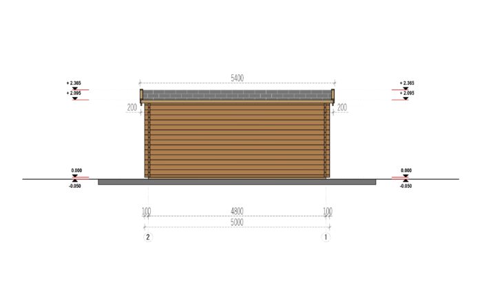 Gartenhaus aus Holz EBENSEE, 44mm 5x4 m, 20 m² Sonderanfertigung – Bild 5