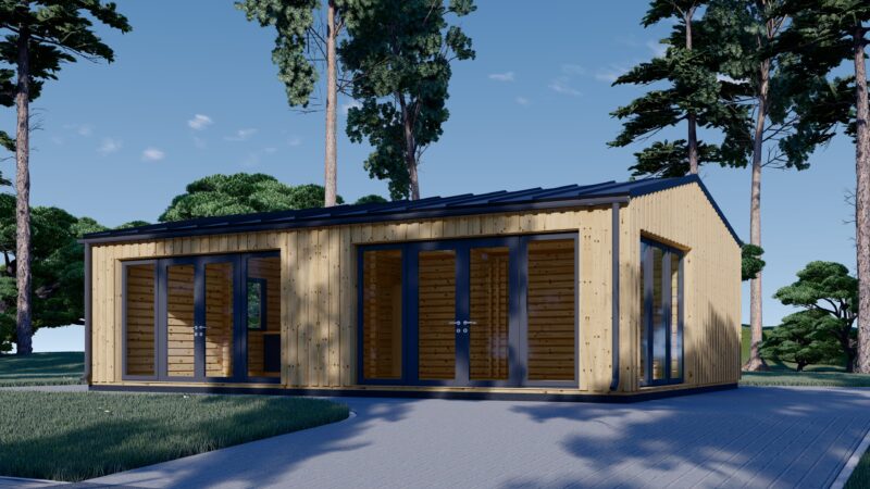 Premium Blockbohlenhaus MARTIN Modern 48 m² Isoliert